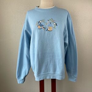 Jerzees Retro Stitched Bird Sweatshirt Size M EUC